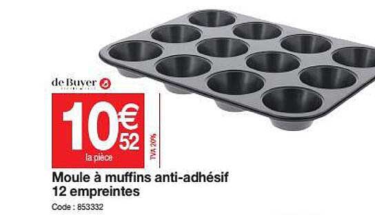 moule à muffins anti-adhésif 12 empreintes