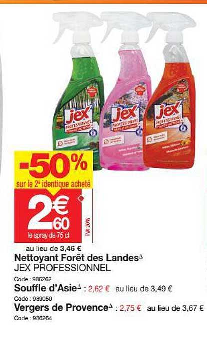 nettoyant forêt des landes jex professionel -50% sur le 2e identique acheté