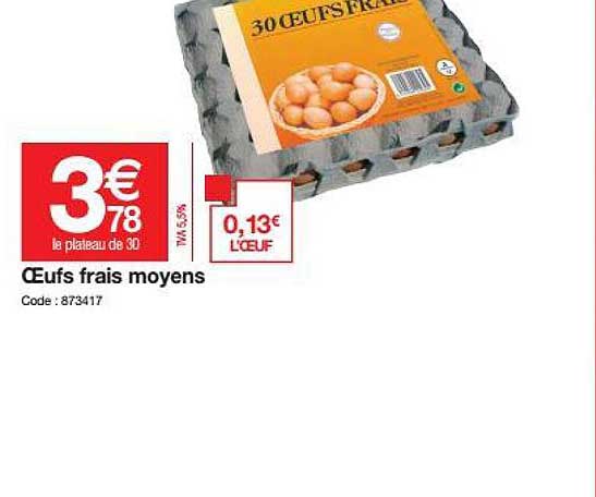 œufs frais moyens