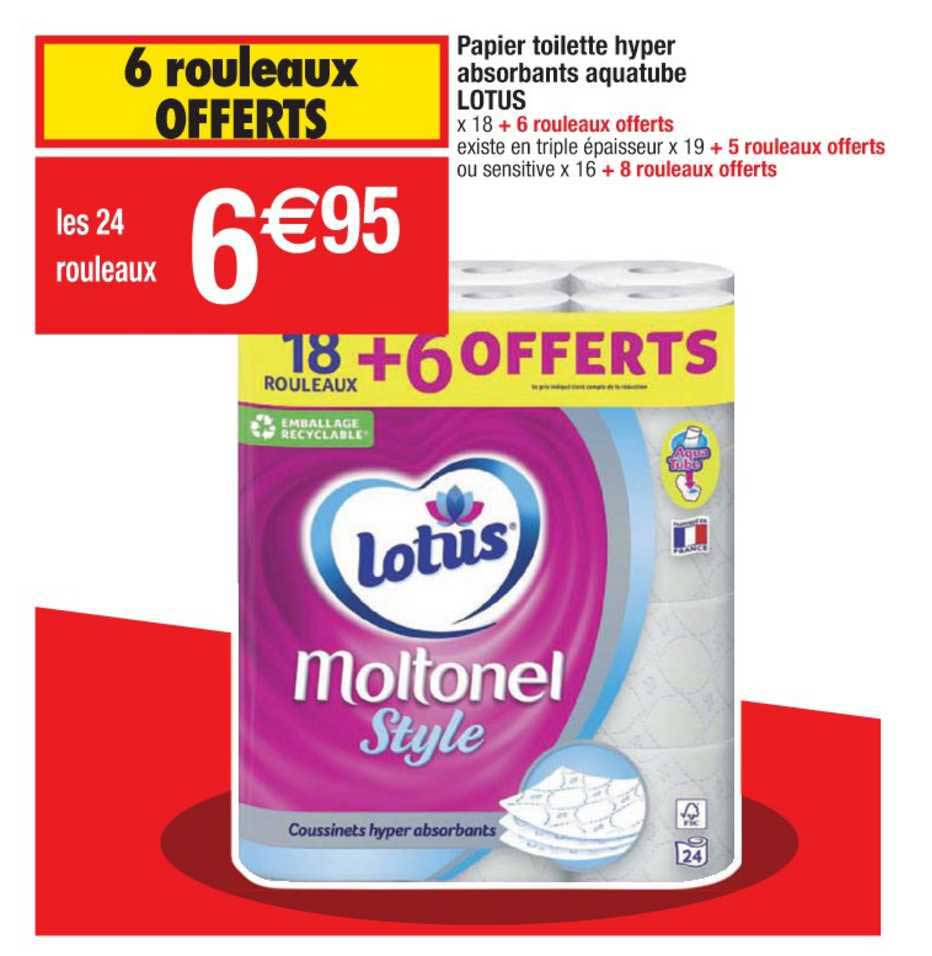 papier toilette hyper absorbants aquatube lotus