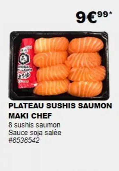 plateau sushis saumon maki chef