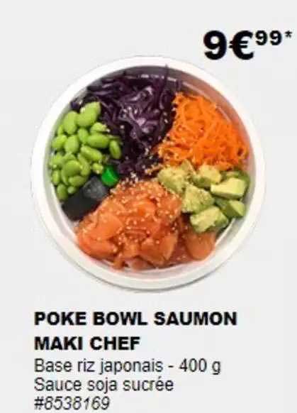 poke bowl saumon maki chef