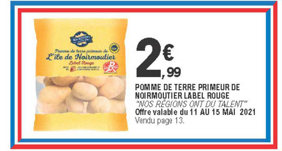 pomme de terre primeur de noirmoutier label rouge nos régions ont du talent