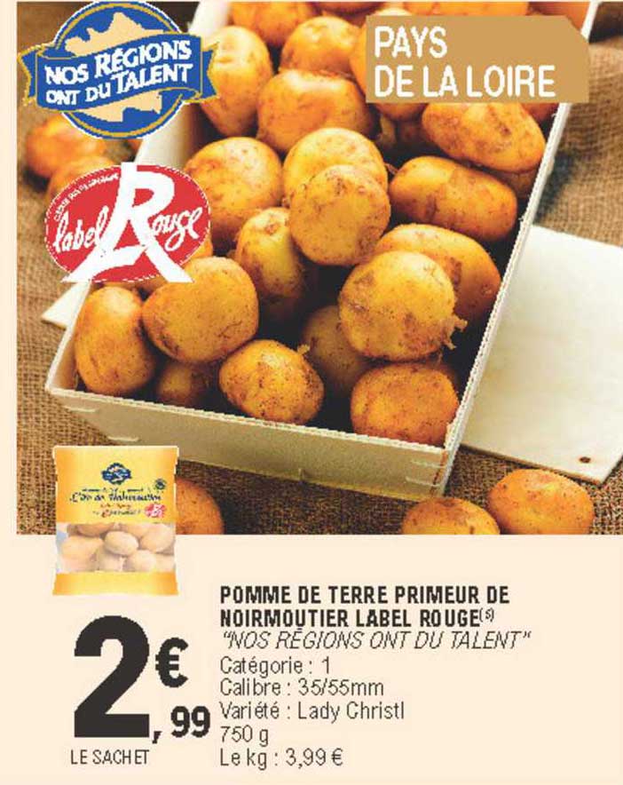 pomme de terre primeur de noirmoutier label rouge nos régions ont du talent