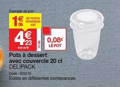 pots à dessert avec couvercle 20 cl delipack