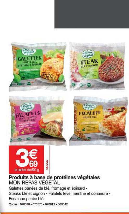 produits à base de protéines végétales mon repas végétal