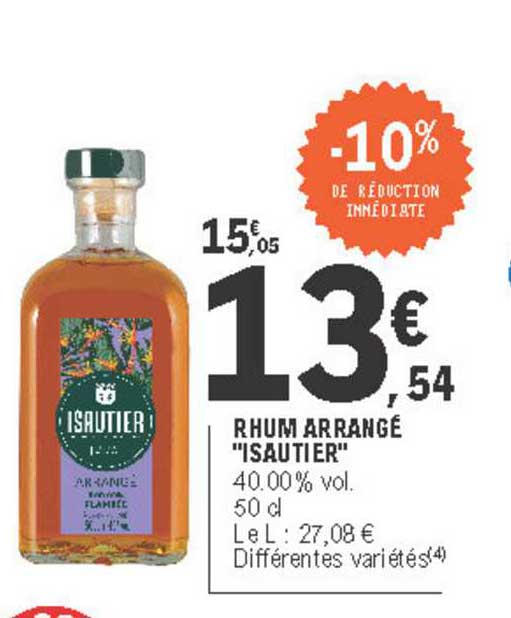 Rhum Arrangé Isautier -10% De Réduction Immédiate