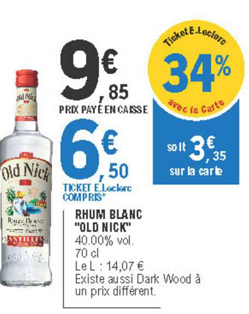 rhum blanc old nick