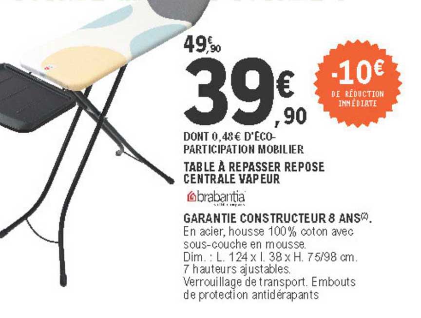 table à repasser repose centrale vapeur brabantia