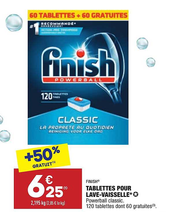tablettes pour lave-vaisselle finish