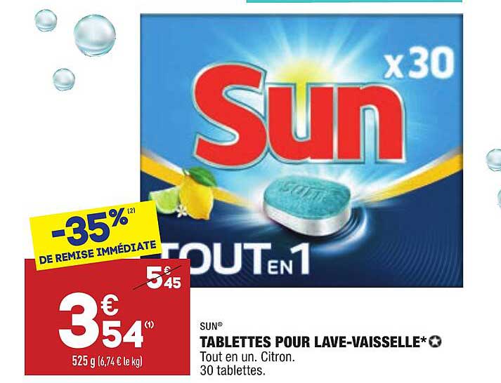 tablettes pour lave-vaisselle sun