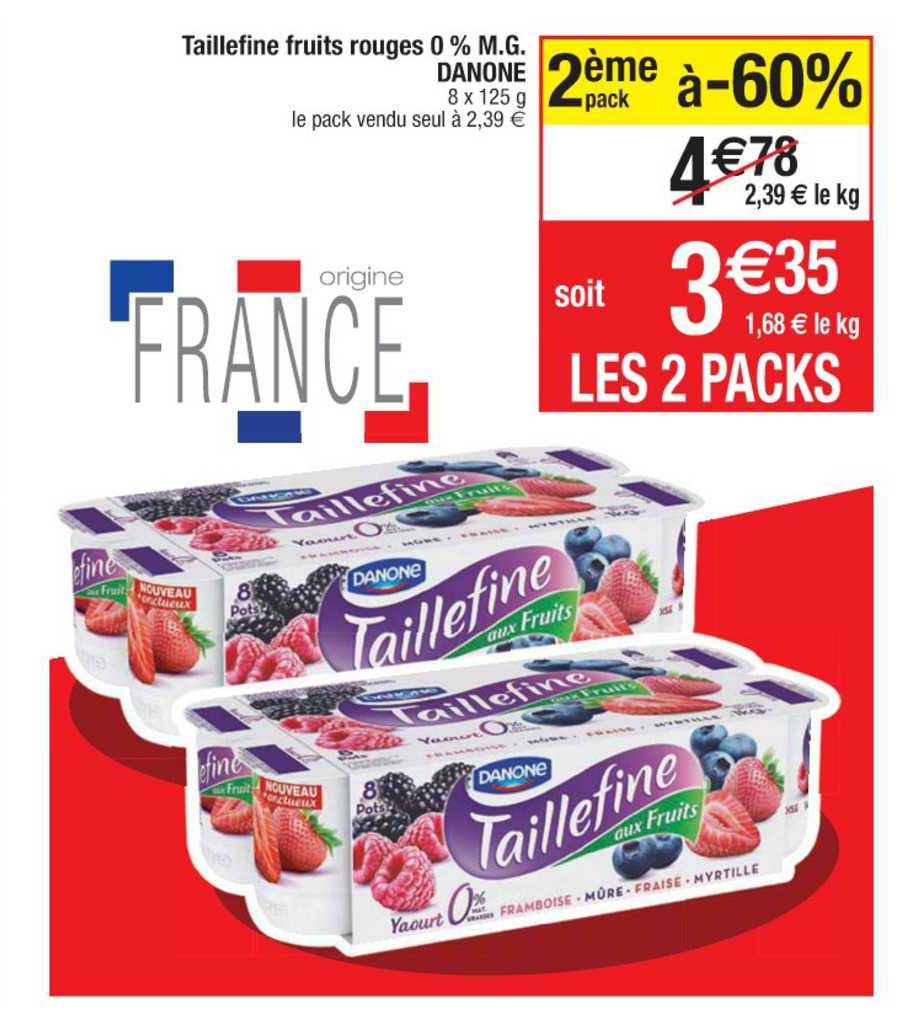 taillefine fruits rouges 0% m.g. danone