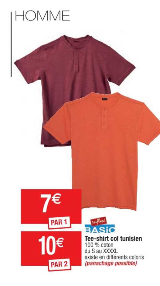 tee-short col tunisien influx basic