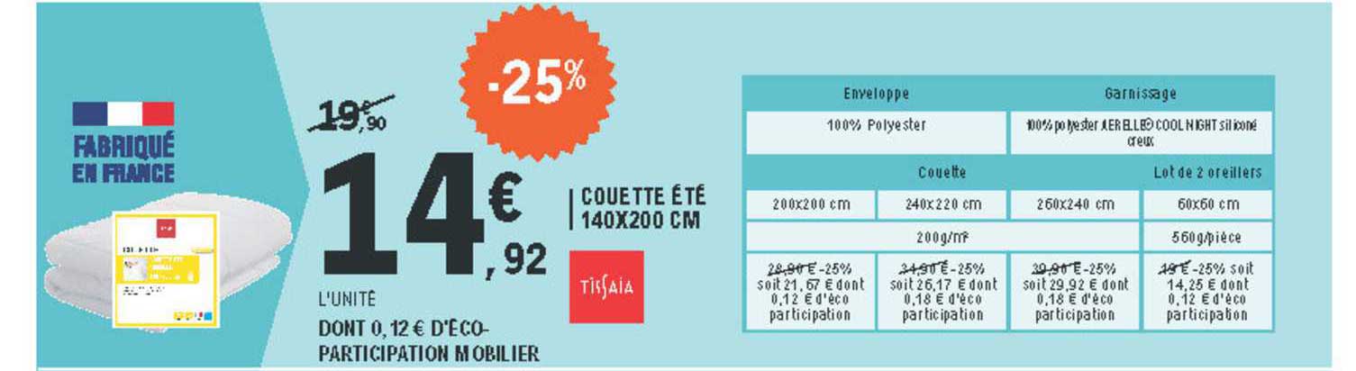 tissaia couette été 140x200 cm