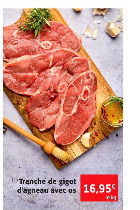 tranche de gigot d'agneau avec os