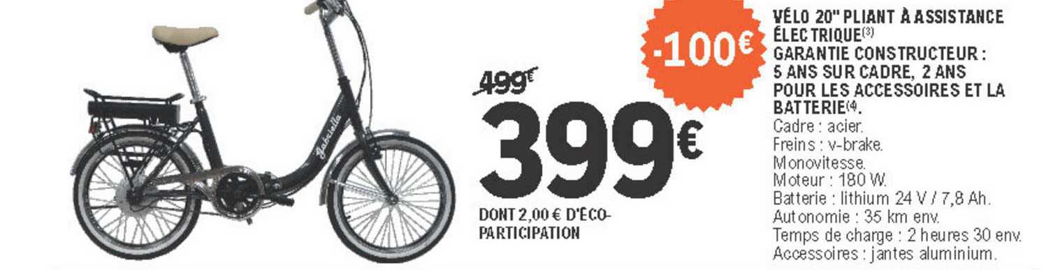 vélo 20'' pliant à assistance électrique