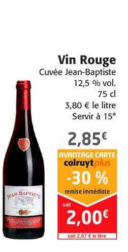 vin rouge cuvée jean-baptiste