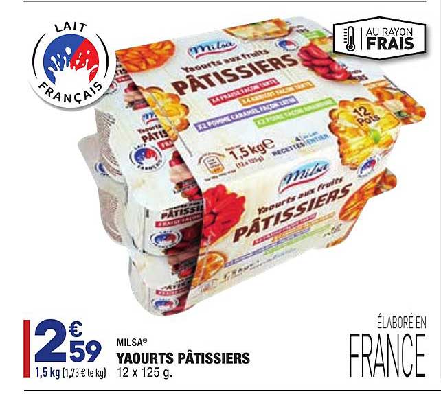 yaourts pâtissiers milsa