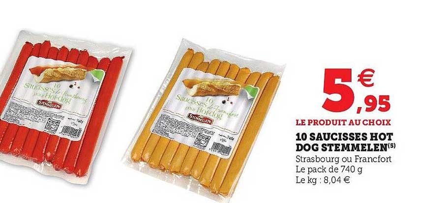 10 saucisses hot dog stemmelen