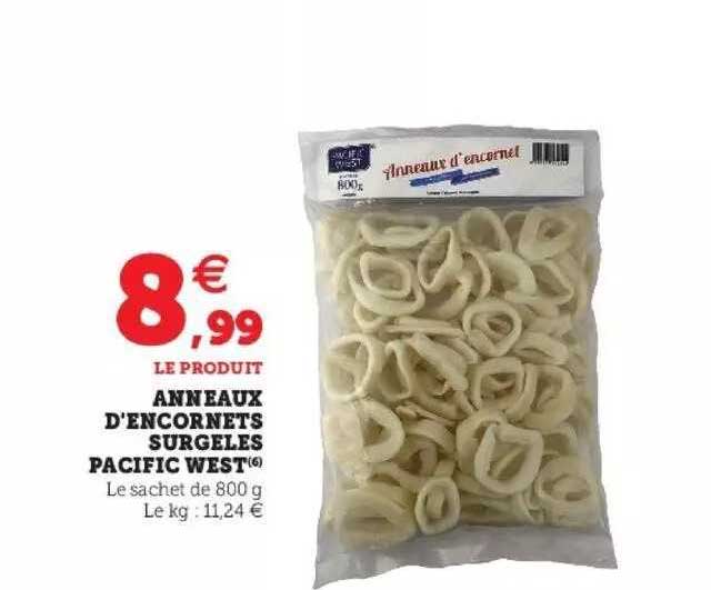 anneaux d'encornets surgelés pacific west