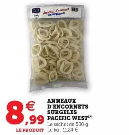 anneaux d'encornets surgelés pacific west