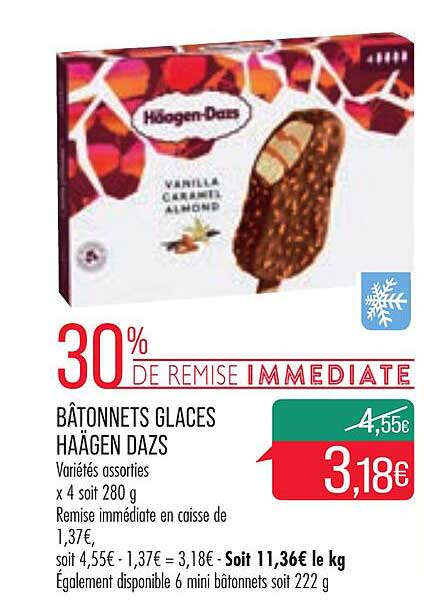bâtonnets glacés haägen dazs