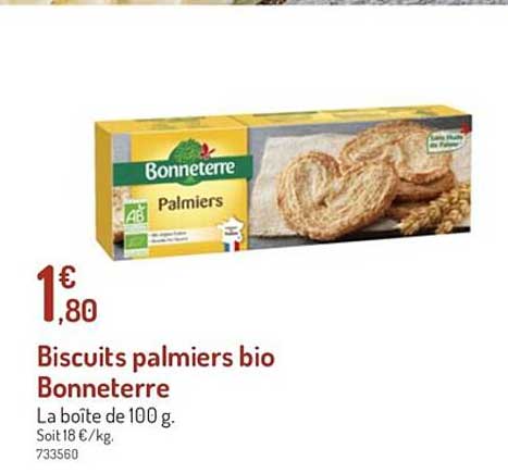 Biscuits Palmiers Bio Bonneterre