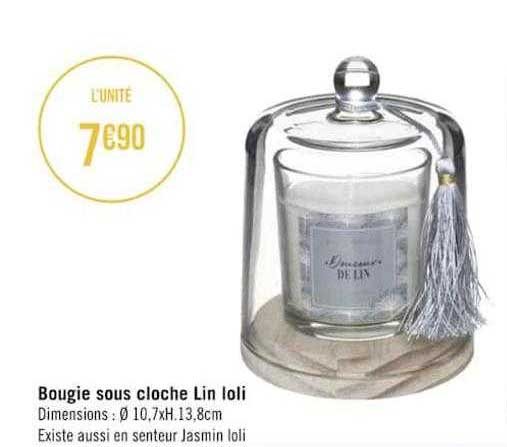 bougie sous cloche lin loli