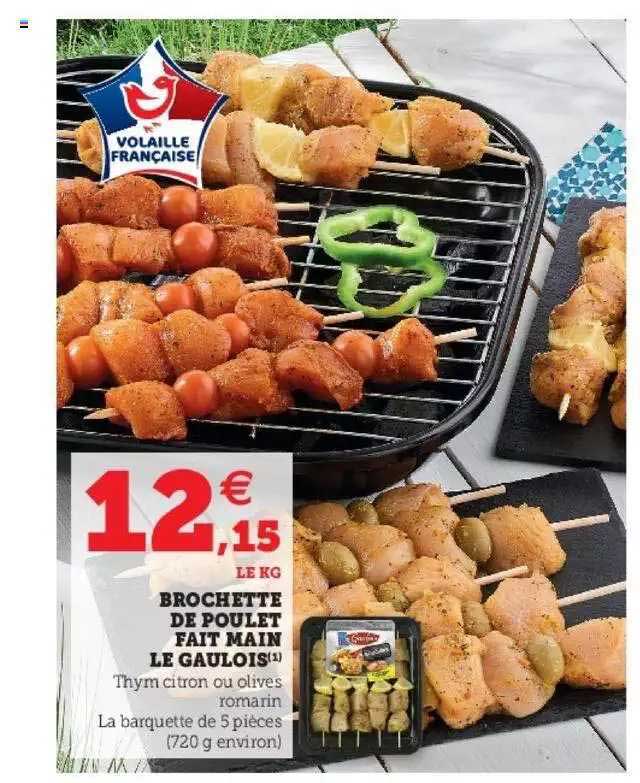 brochette de poulet fait main le gaulois