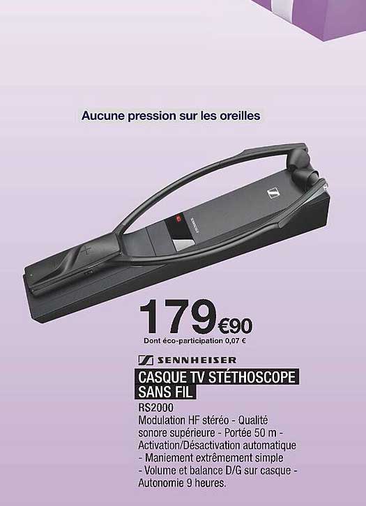 casque tv stéthoscope sans fil sennhesser