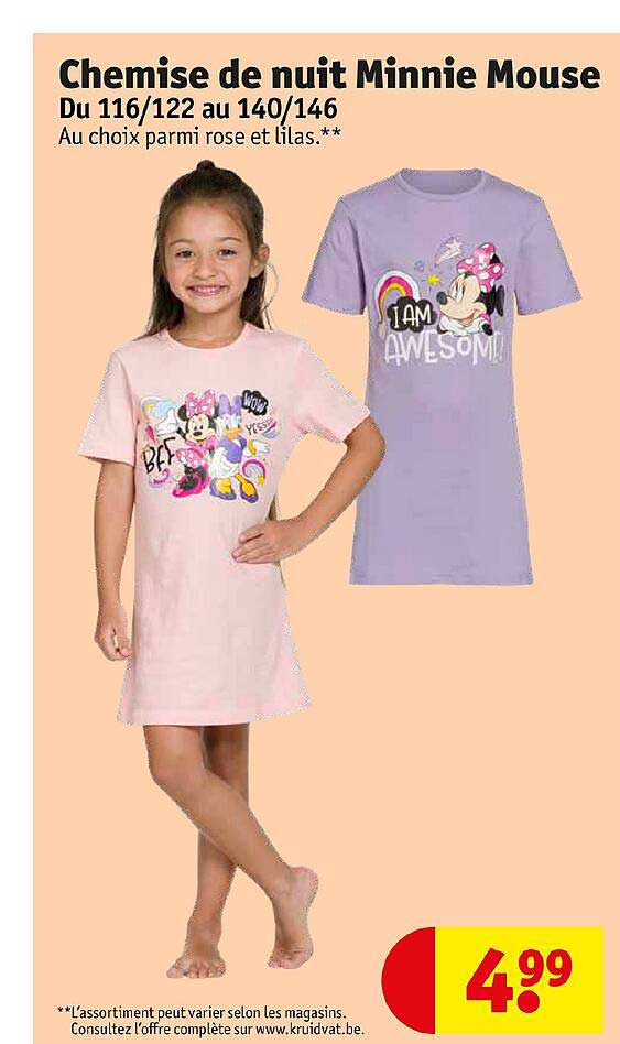 chemise de nuit minnie mouse