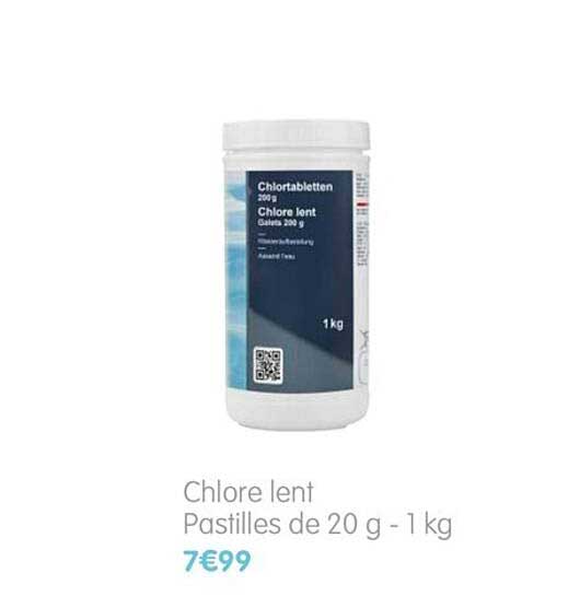 chlore lent pastilles de 20 g - 1 kg