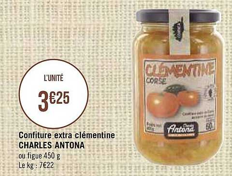 Confiture Extra Clémentine Charles Antona
