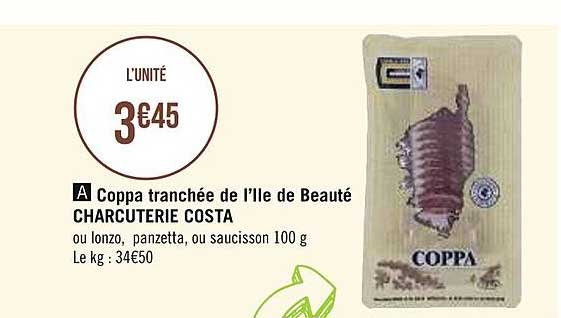coppa tranchée de l'île de beauté charcuterie costa