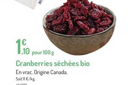 Cranberries Séchées Bio