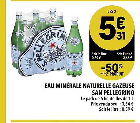 eau minérale naturlele gazeuse san pellegrino