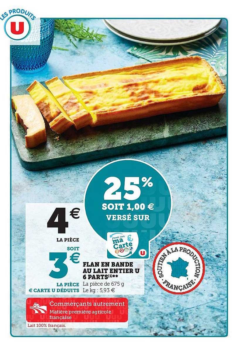 Flan En Bande Au Lait Entier U 6 Parts