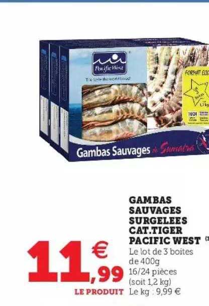 gambas sauvages surgelées cat.tiger pacific west