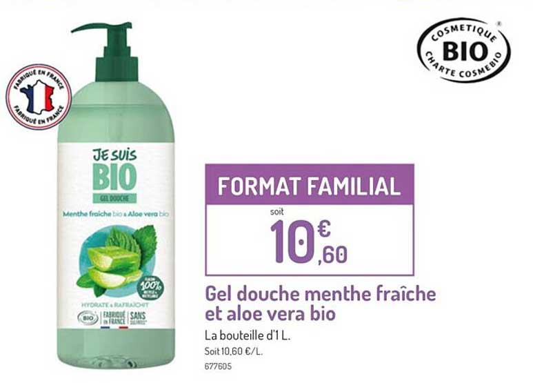 Gel Douche Menthe Fraîche Et Aloé Vera Bio