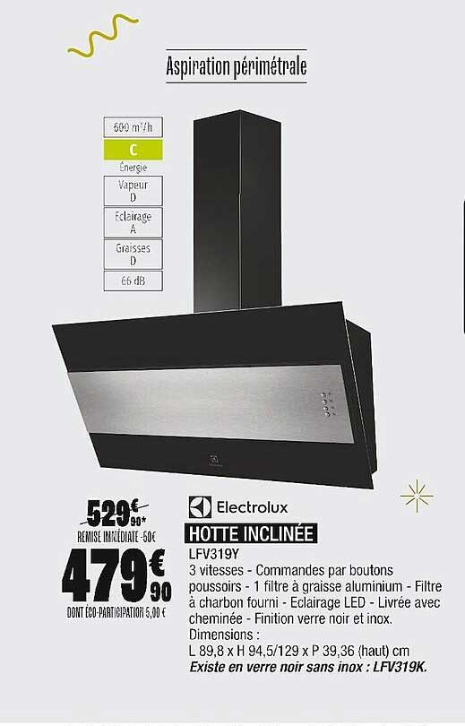 Hotte Inclinée Electrolux