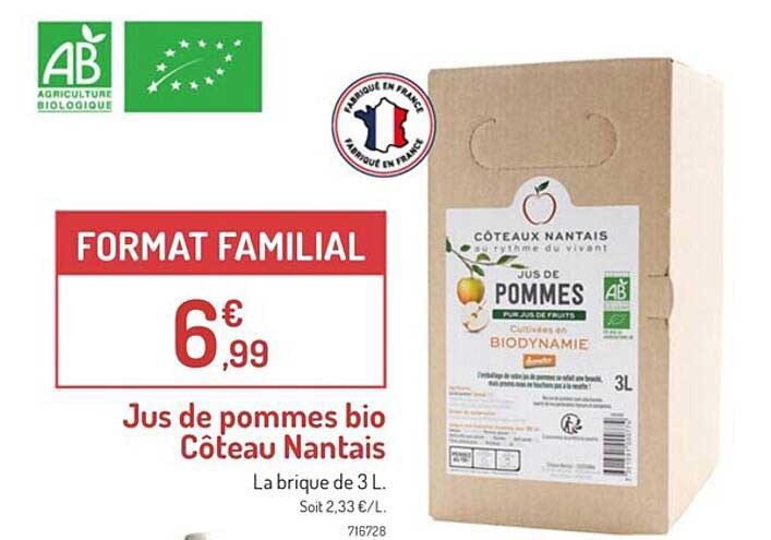 jus de pommes bio côteau nantais