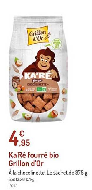 ka'ré fourré bio grillon d'or