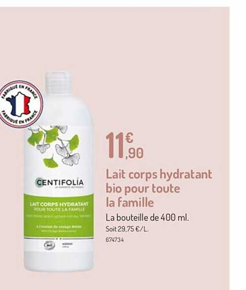 lait corps hydratant bio pour toute la famille