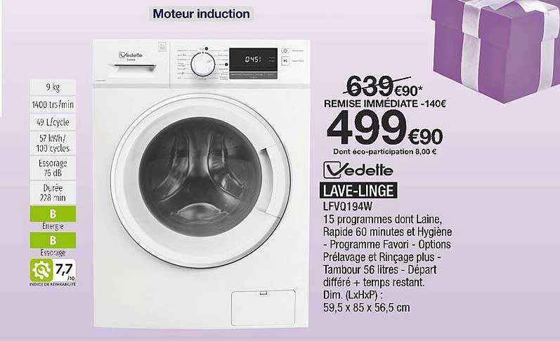 Lave-linge Vedette