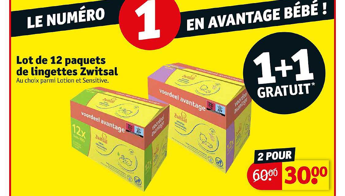lot de 12 paquets de lingettes zwitsal