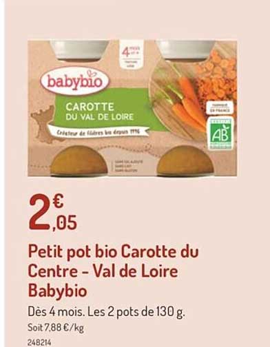 petit pot bio carotte du centre - val de loire babybio