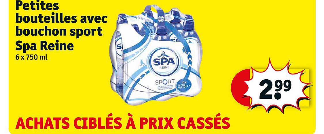 petites bouteilles avec bouchon sport spa reine