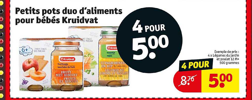 petits pots duo d'aliments pour bébés kruidvat
