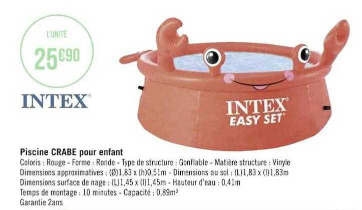 Piscine Crabe Pour Enfant Intex