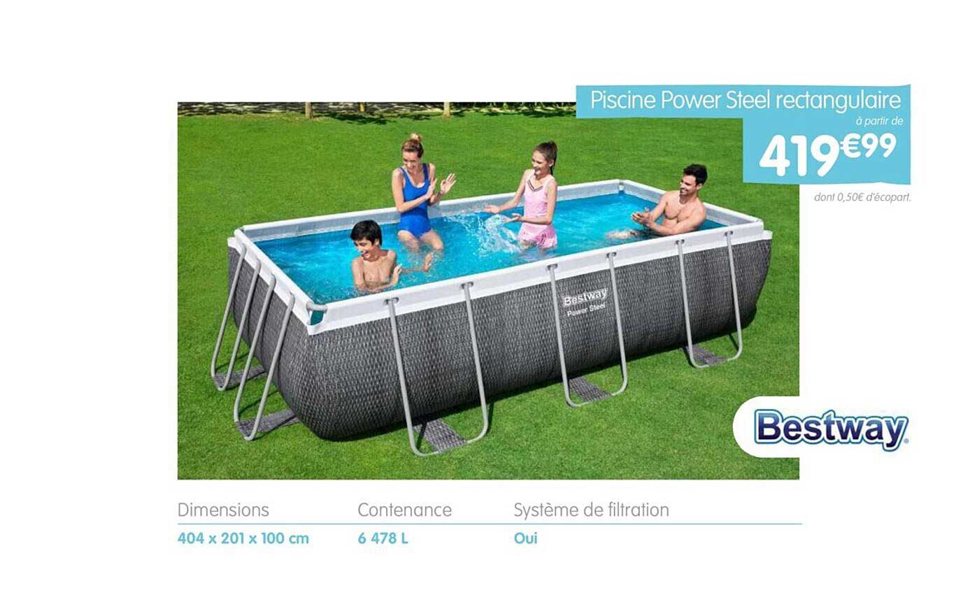 Piscine Power Steel Rectangulaire Bestway